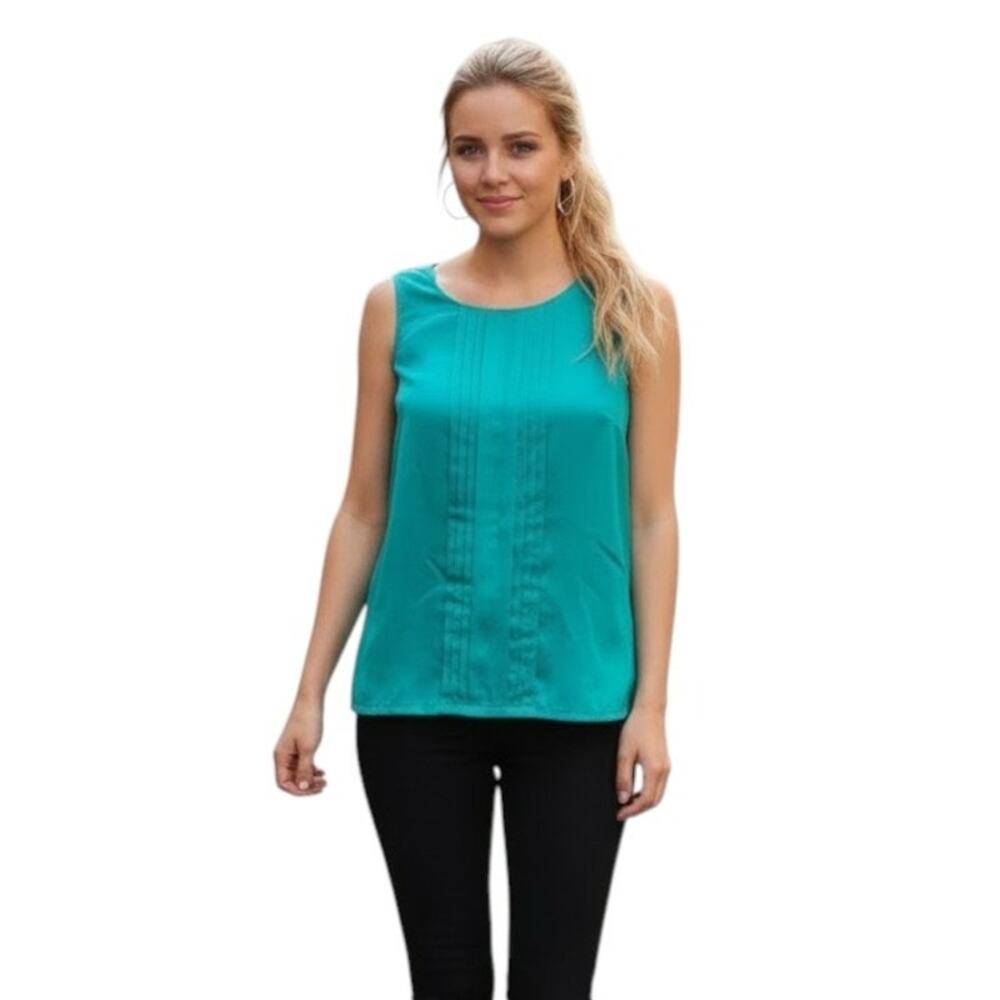 MERONA Green Boat Neck Sleeveless Top, Medium